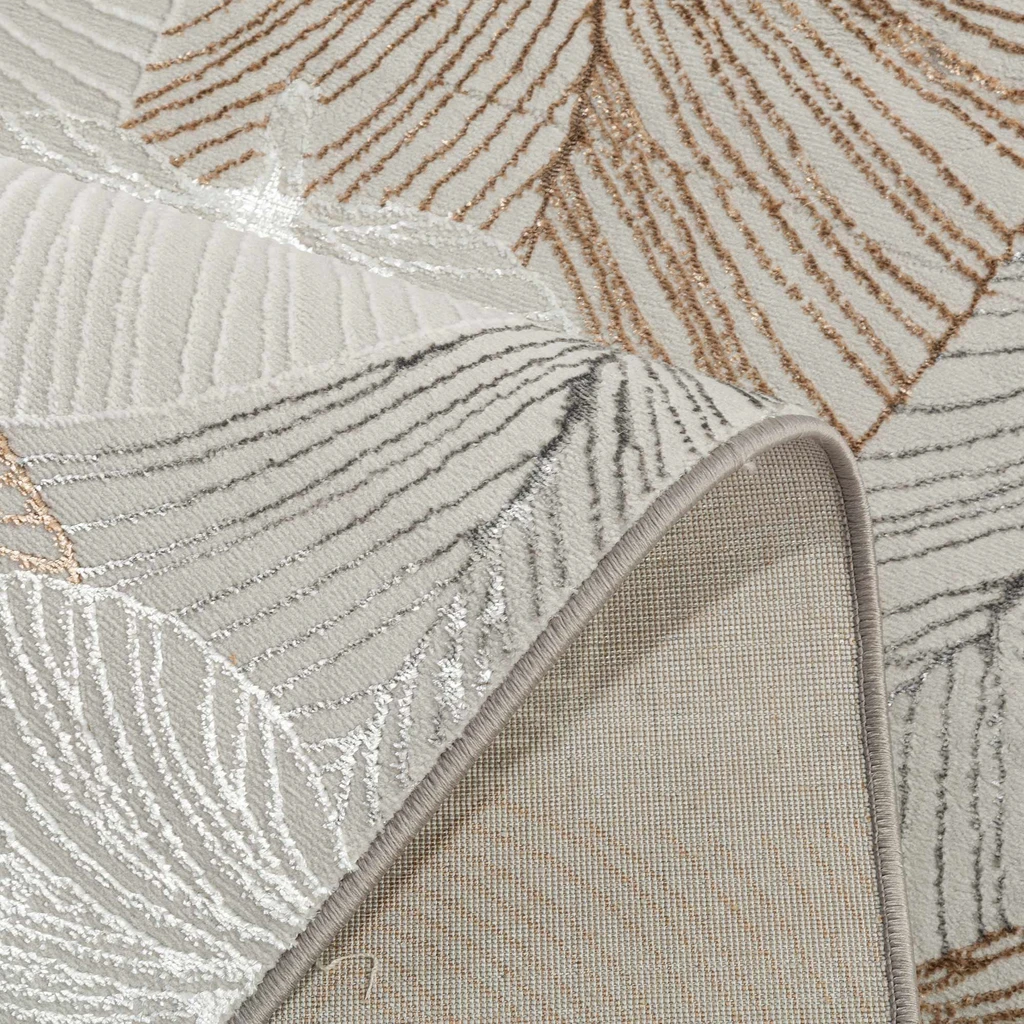 Moderní koberec s listy, 120x170 cm