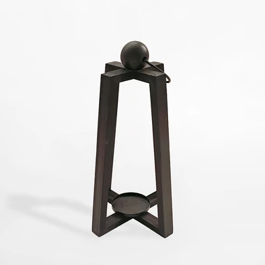 Černá dřevěná lucerna 34 cm