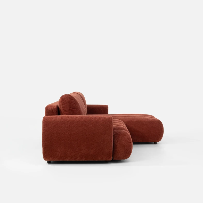 Vínová rohová sedací souprava s úložným prostorem PASSO M pravá