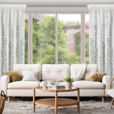 Bílo-ocelový závěs na pásce GLORI 140x270 cm