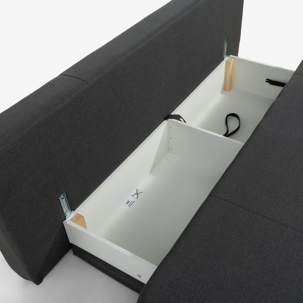 Třímístná rozkládací pohovka BORGO černo-šedá