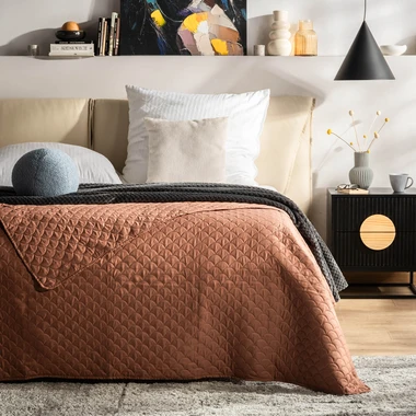Hnědý přehoz na postel NICEA 180x200 cm