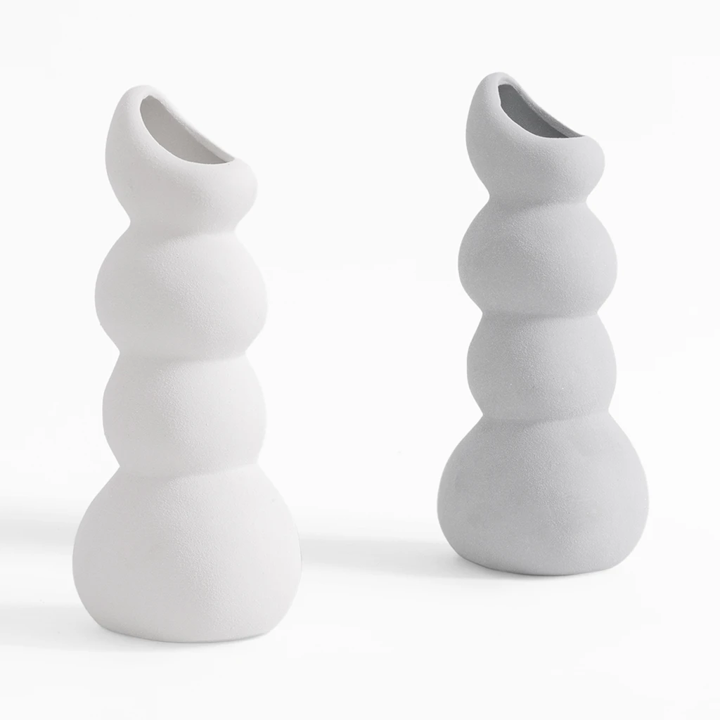 Šedá váza sněhulák 24,2 cm