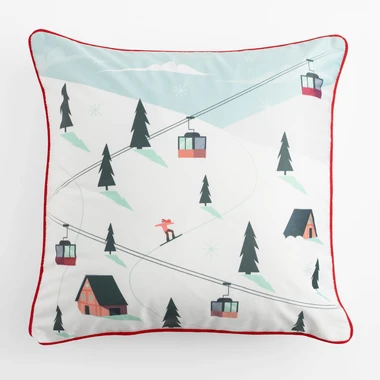 Zimní potah na polštář SKI 45x45 cm bílý.
