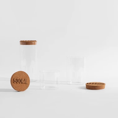 Skleněná dóza s korkovým víkem 500 ml