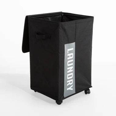 Koš na prádlo s víkem na kolečkách 40x33x60 cm