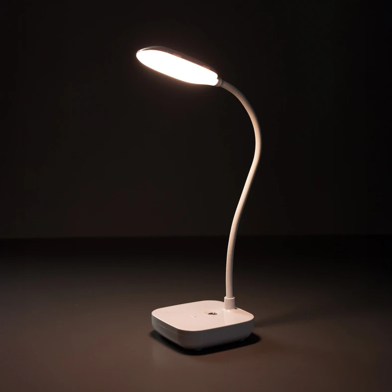Bílá stolní lampa LED 7W s USB nabíjením