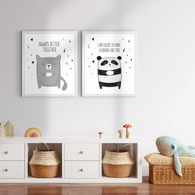 Obraz se spícím medvídkem PANDA 40x50 cm