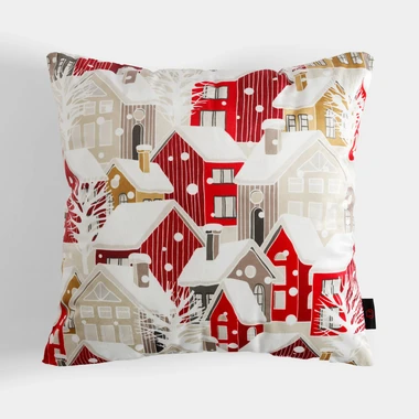 Povlak na polštář s vánočními domky GINGER 45x45 cm