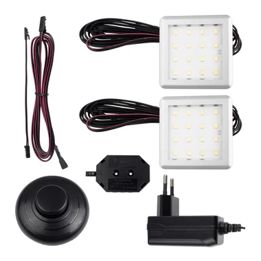 Osvětlení SQUARE 2-bodové, s vypínačem, studená barva