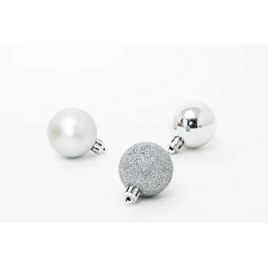 Sada 9 stříbrných baněk 6 cm