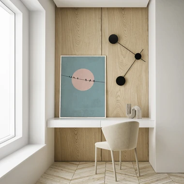 Obraz v hnědém rámu MOON BIRDS 70x100 cm