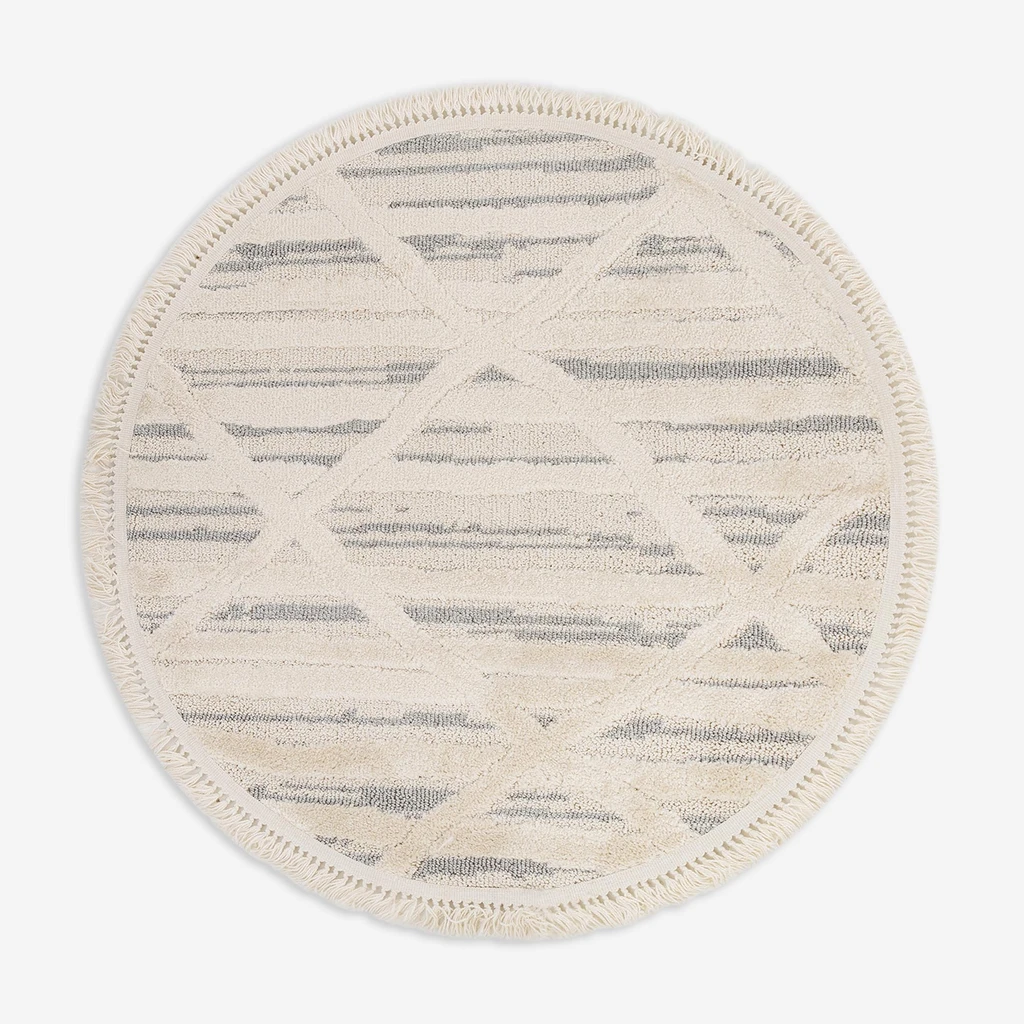 Koberec boho kulatý geometrický NINA, 120 cm