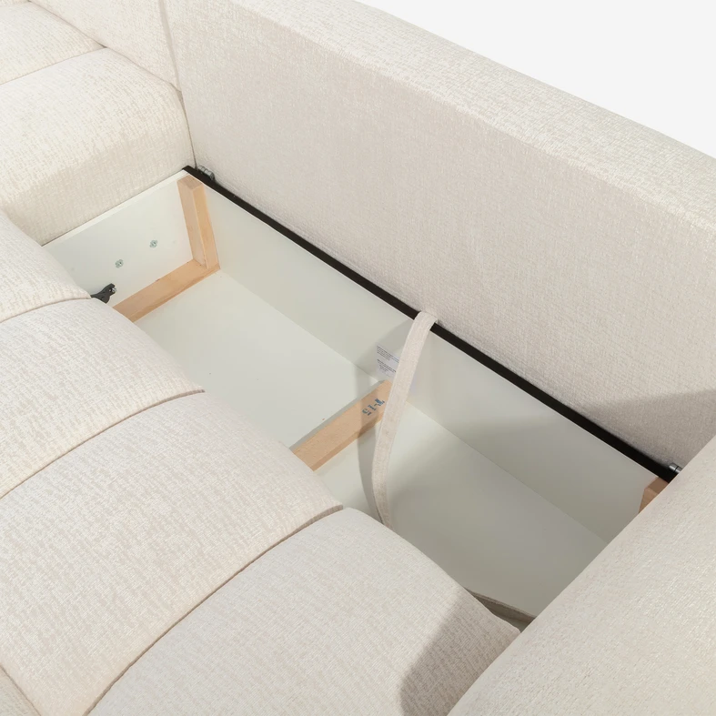 Zdjęcie narożnika. Zbliżenie na pojemnik na pościel.