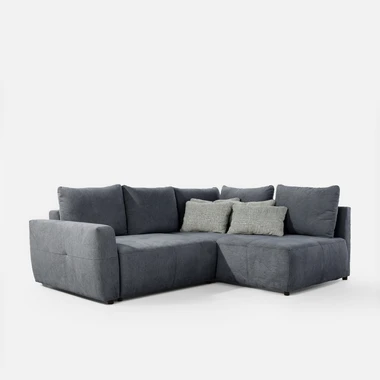 Šedá rozkládací rohová sedací souprava HORTA pravá