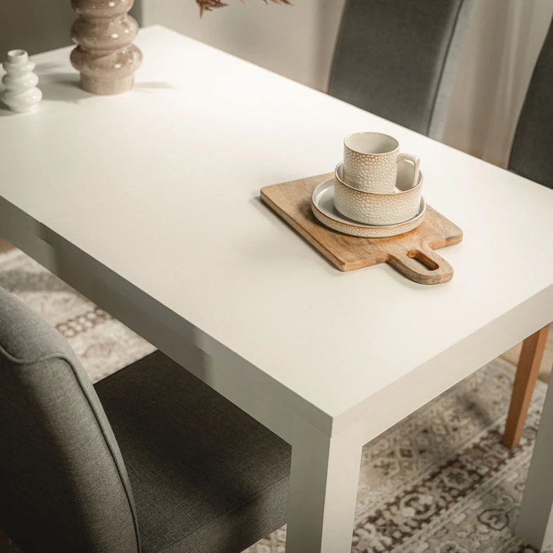 Rozkládací stůl bílý mat KELIN 138-178 cm