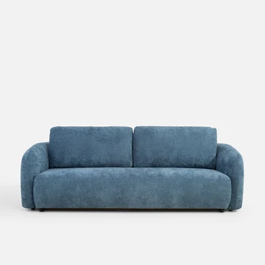 Tmavě modrá rozkládací 3místná pohovka s úložným prostorem PORTO