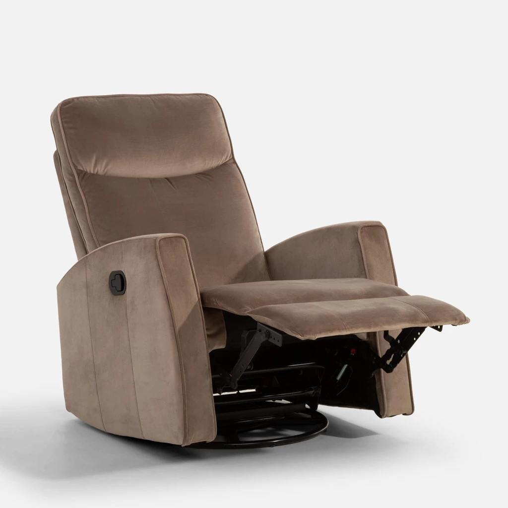 Béžové otočné křeslo s relaxační funkcí LUTTIN