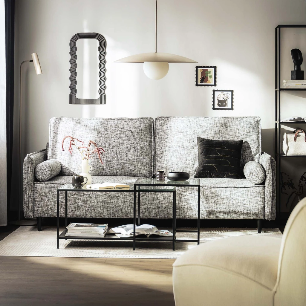 Lampa wisząca jasnobrązowa SLATE SABIA GLASS Závěsné svítidlo SLATE SABIA GLASS světle hnědé