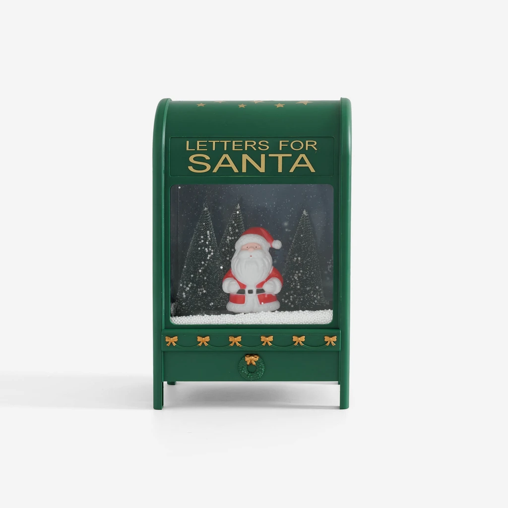 Hrající dekorace LED POŠTOVNÍ SCHRÁNKA zelená 40 cm