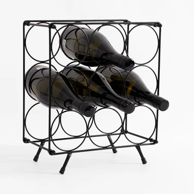 Kovový stojan na víno, na 9 lahví