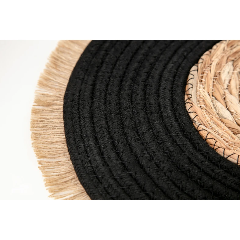 Černo-béžová podložka pod talíře v boho stylu 36 cm