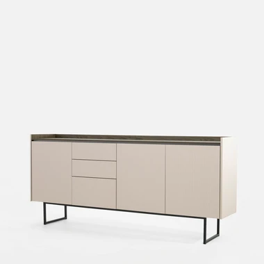Drážkovaná komoda s osvětlením LAGO 192 cm