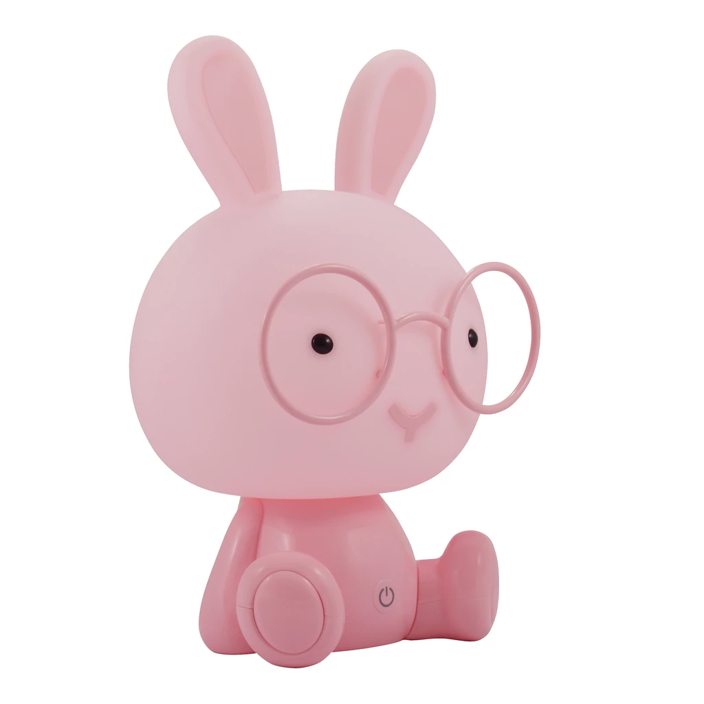 Růžová noční lampička LED KRÁLÍK