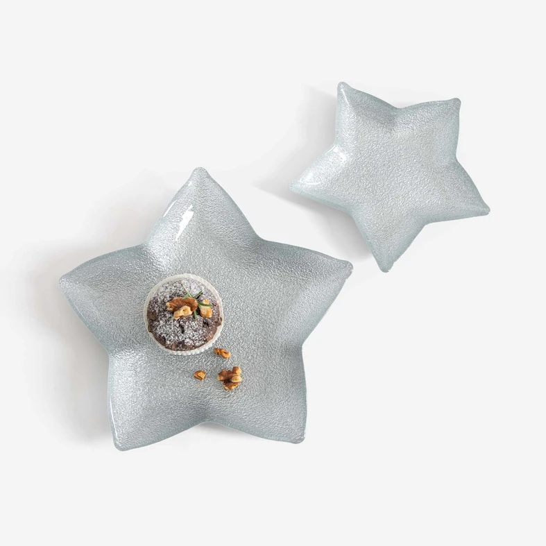Vánoční servírovací talíř HVĚZDA 20x20x3 cm MIX