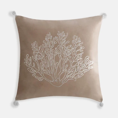 Dekorační povlak na polštář s mořským korálem ATLANTIC taupe 45x45 cm