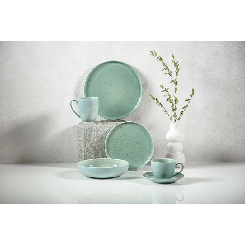 Mělký talíř GRANITE MINT BLUE porcelán Bogucice 26,5 cm