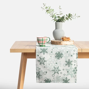 Běhoun se sněhovými vločkami bílý VINTRO 40x120 cm