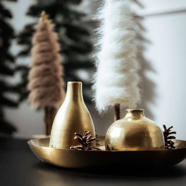 Váza koule 10 cm v šampaňském odstínu