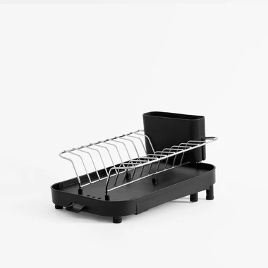 Černý výsuvný odkapávač na nádobí 43,1x20,8x13,6 cm