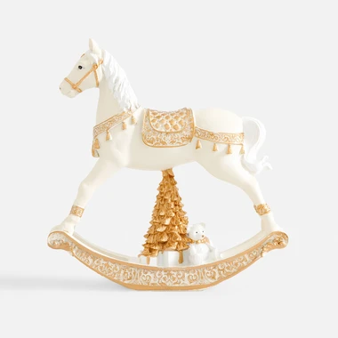 Dekorativní figurka bílý houpací koník