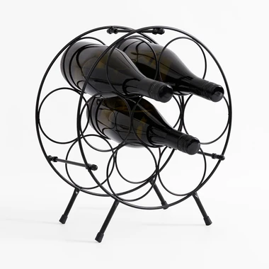 Kovový stojan na víno, na 7 lahví