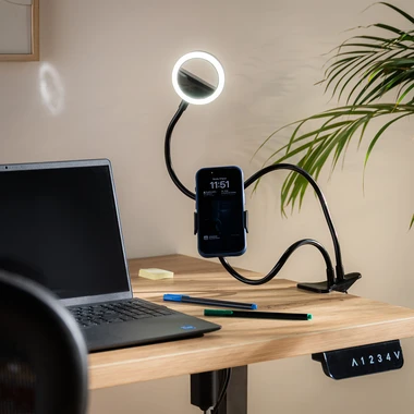 Kruhové LED světlo s klipem černé