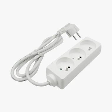 Prodlužovací kabel 3 zásuvky s uzemněním 150 cm bílý