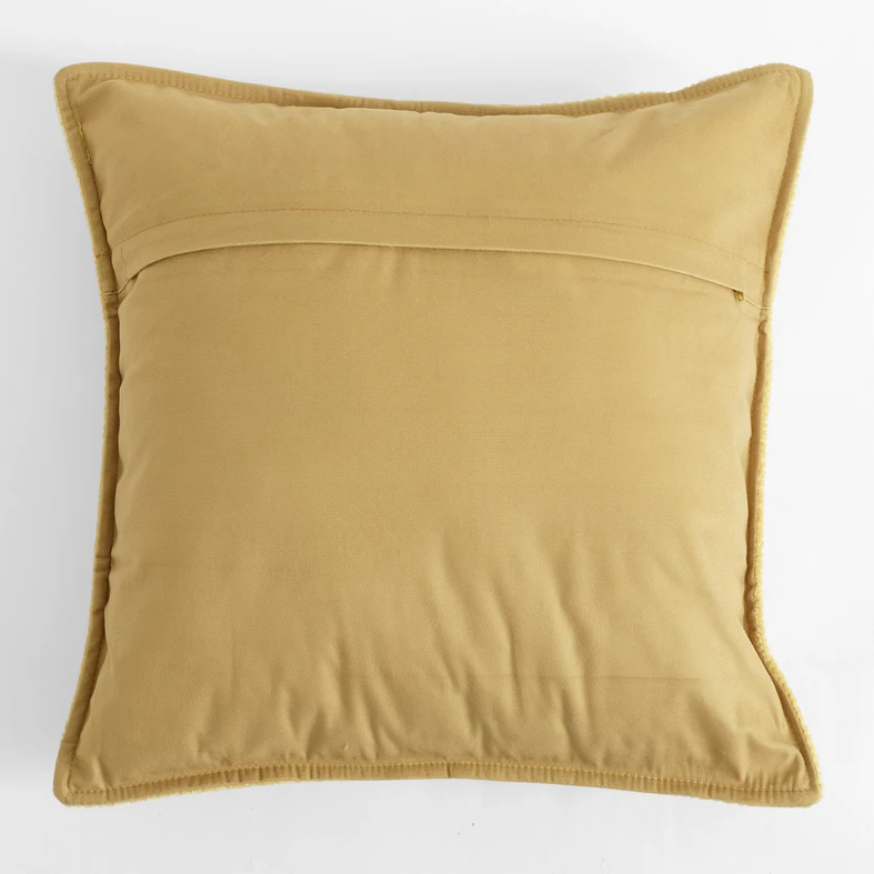 Musztardowa poszewka ozdobna szenilowa