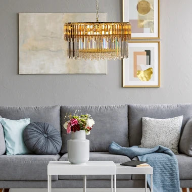 Zlaté závěsné glamour svítidlo CAMILLE 60 cm