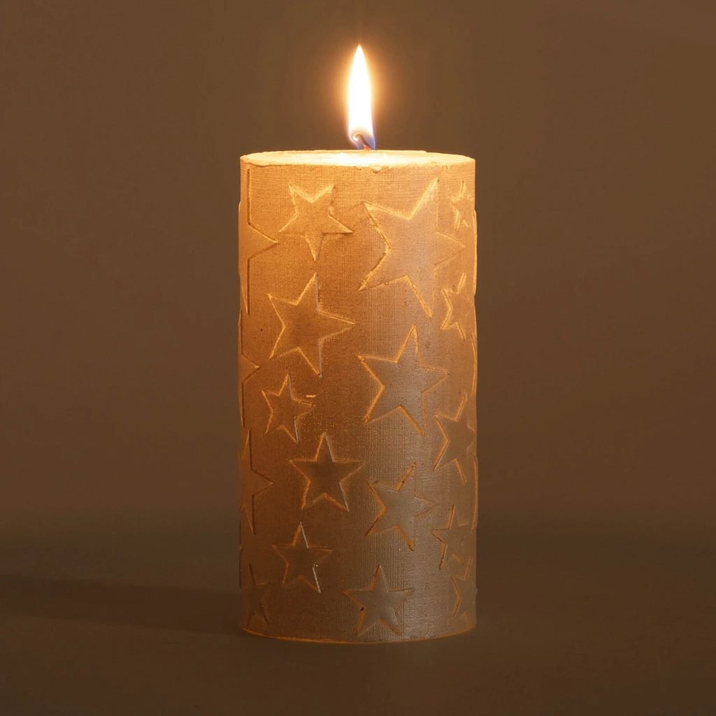 Svíčka HVĚZDA champagne 6,5x14 cm