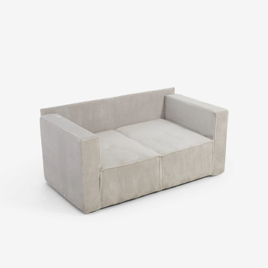 Manšestrová dvoumístná rozkládací pohovka LUSO pravá