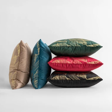 Béžový povlak na polštář s monsterou AMBRO 45x45 cm