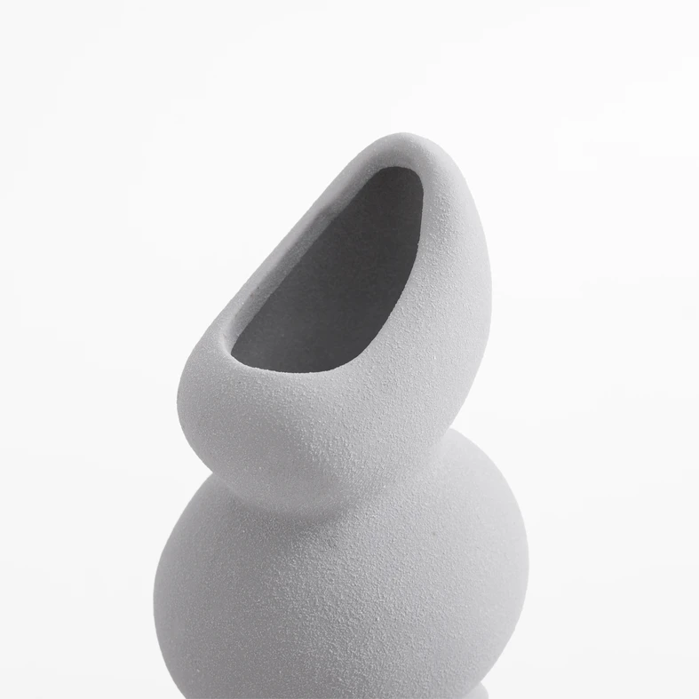 Šedá váza sněhulák 24,2 cm