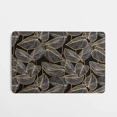 Černé prostírání LISTY 43,5x28,5 cm
