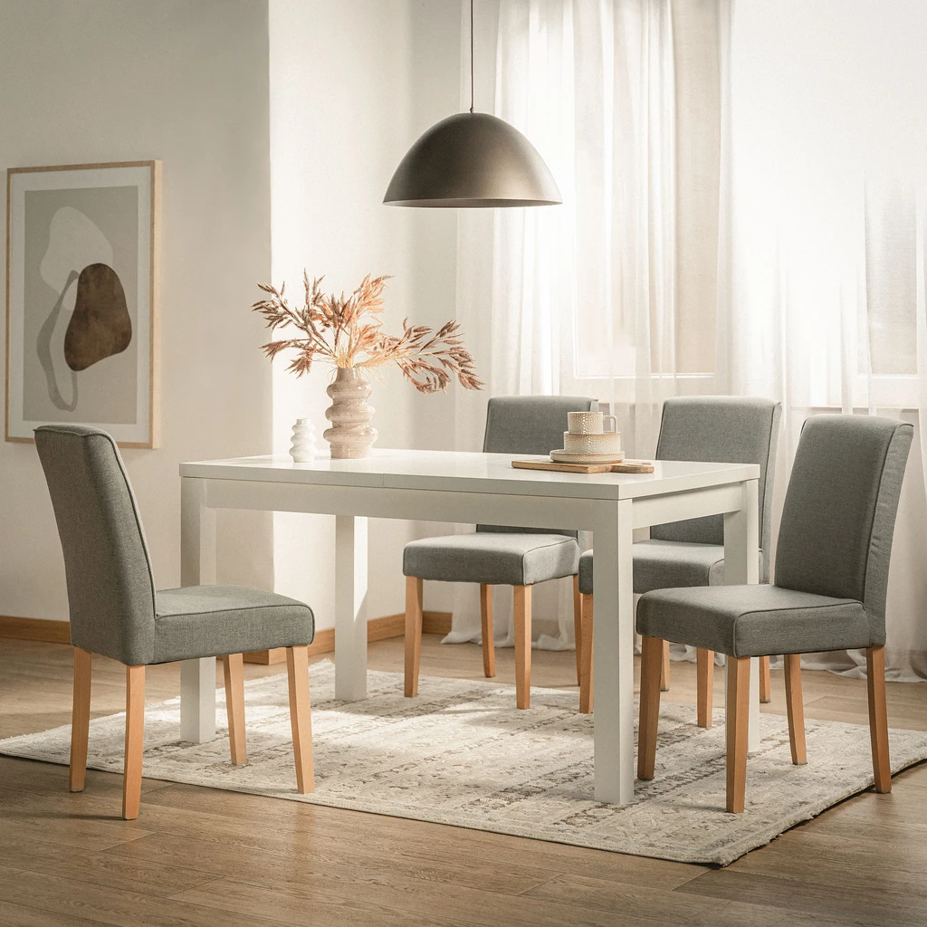 Rozkládací stůl bílý mat KELIN 138-178 cm