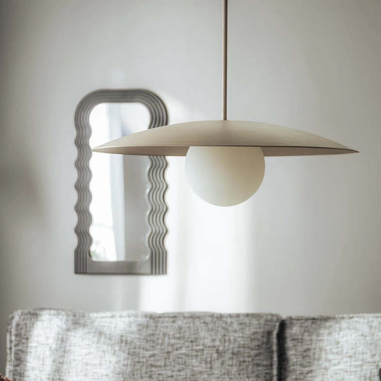 Lampa wisząca jasnobrązowa SLATE SABIA GLASS Závěsné svítidlo SLATE SABIA GLASS světle hnědé