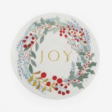 Vánoční prostíraní kulatá bílá 38 cm