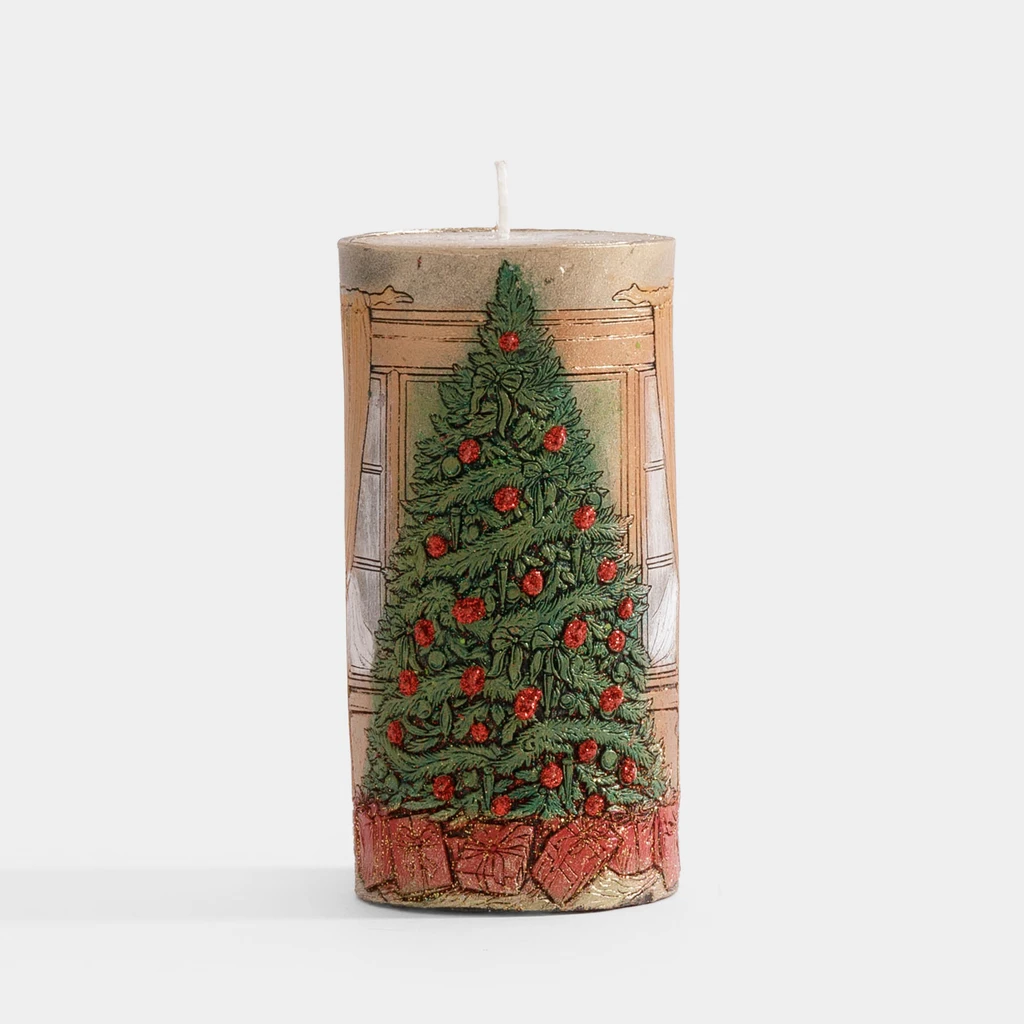 Zlatá svíčka VÁNOČNÍ POKOJ 6,5x14 cm