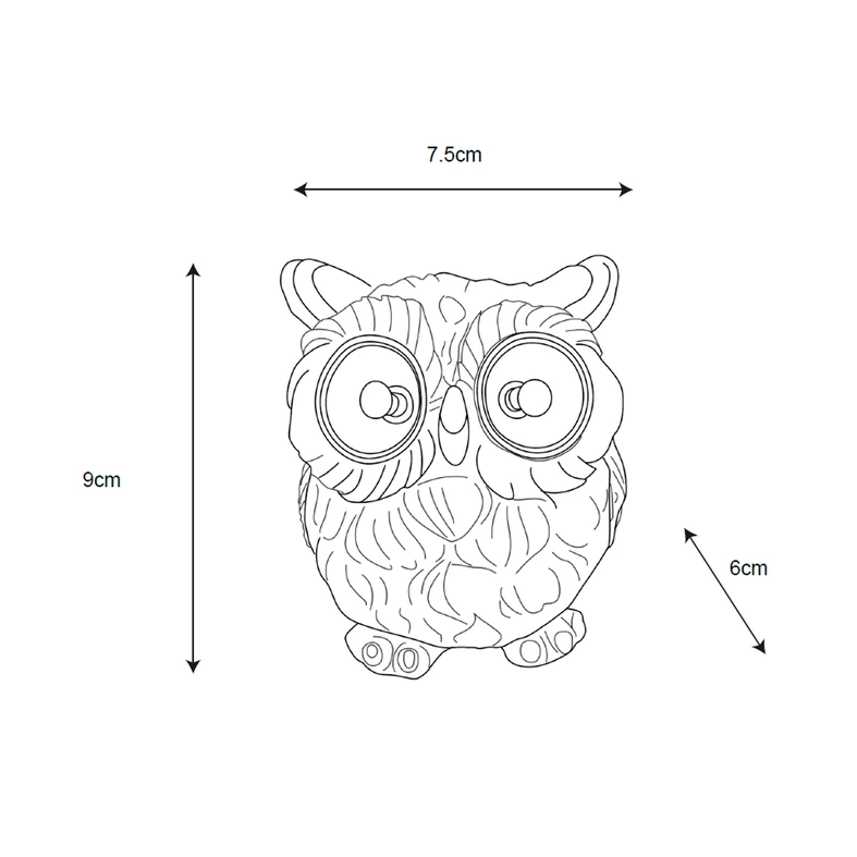Ozdobna lampa solarna LED IP44 SOWA Ozdobna lampa solarna LED IP44 SOWA - wymiary.